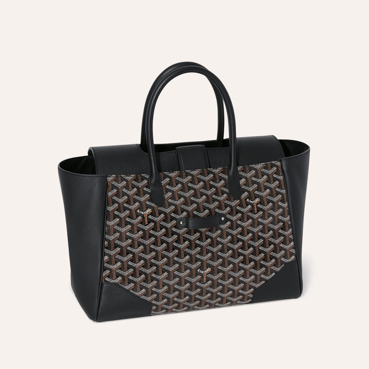 Goyard Saigon Tote Black Goyardine Canvas Palladium Hardware - Image 4